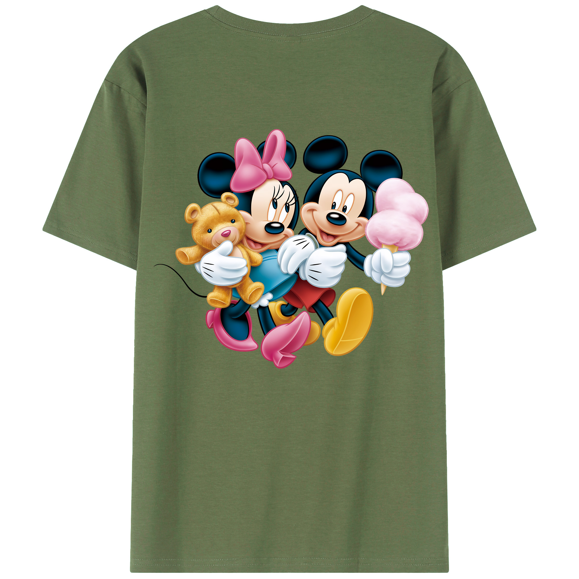 （画像用） ミッキーマウス Mickey Mouse 綿100％ メンズ半袖Tシャツ（バックプリント） 通気性